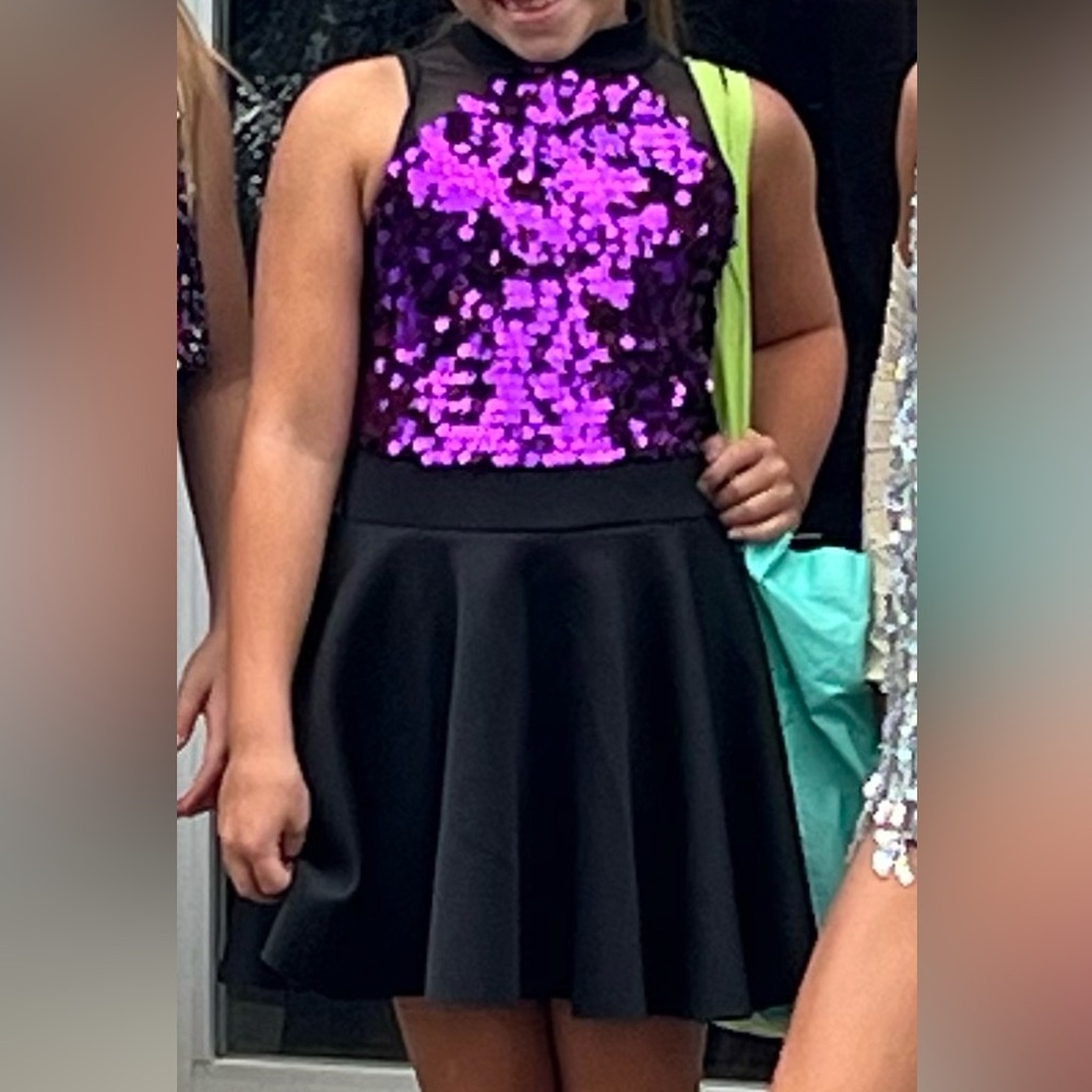 Weissman Kids Dance Costume with Purple Sequins